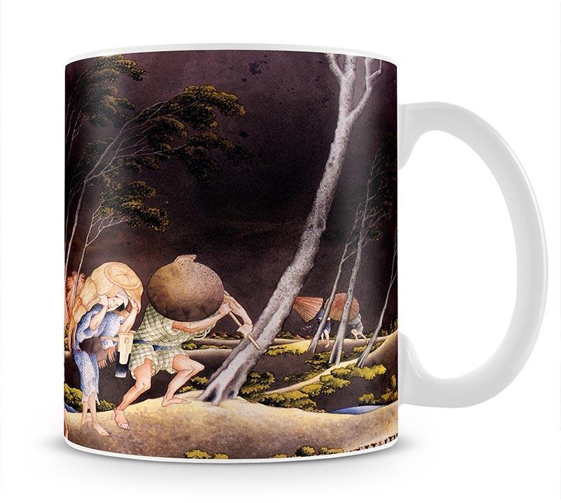 Peasants surprised by a violent storm by Hokusai Mug - Canvas Art Rocks - 1