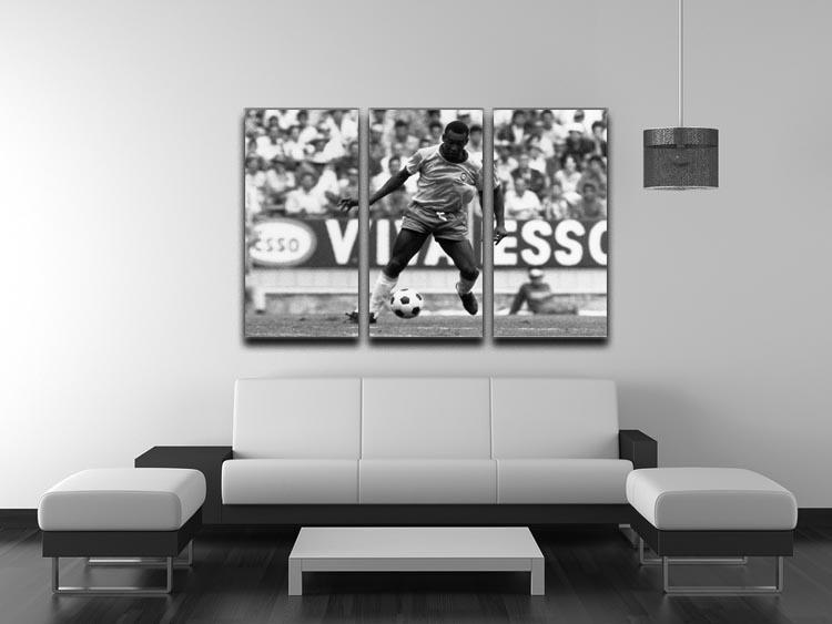 Pele Football 3 Split Panel Canvas Print - Canvas Art Rocks - 3