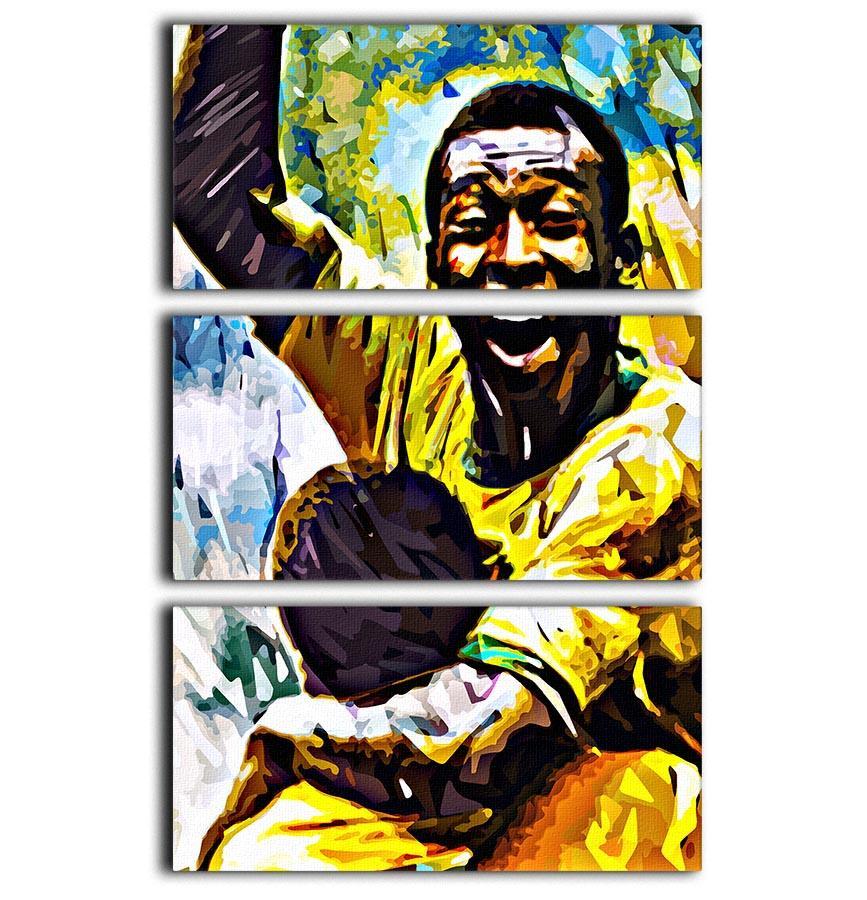 Pele Pop Art 3 Split Panel Canvas Print - Canvas Art Rocks - 1