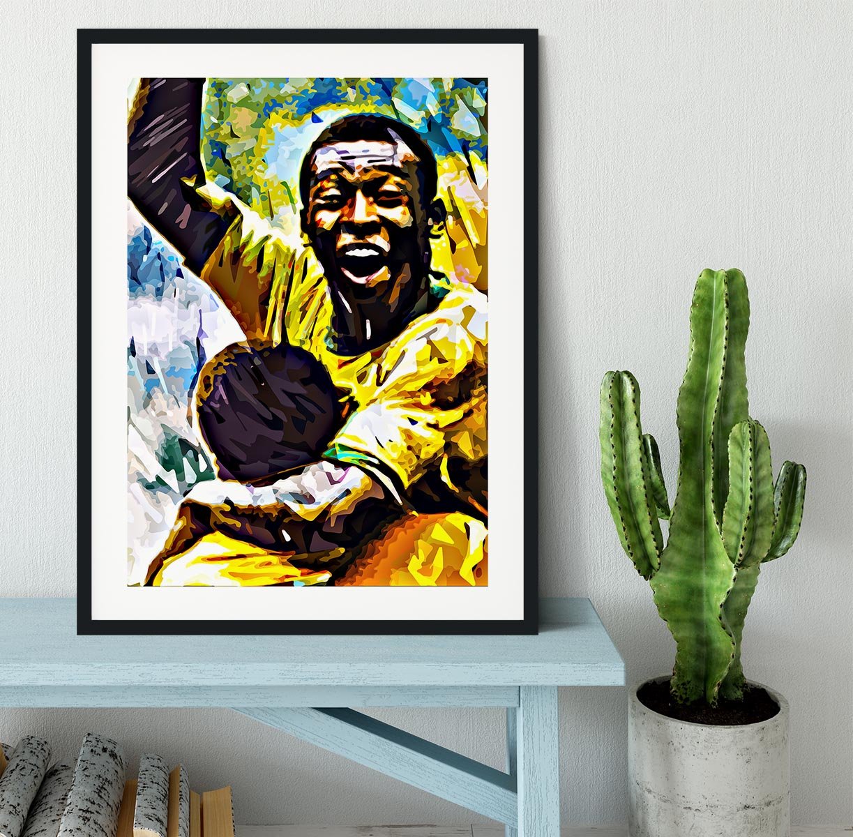 Pele Pop Art Framed Print - Canvas Art Rocks - 1