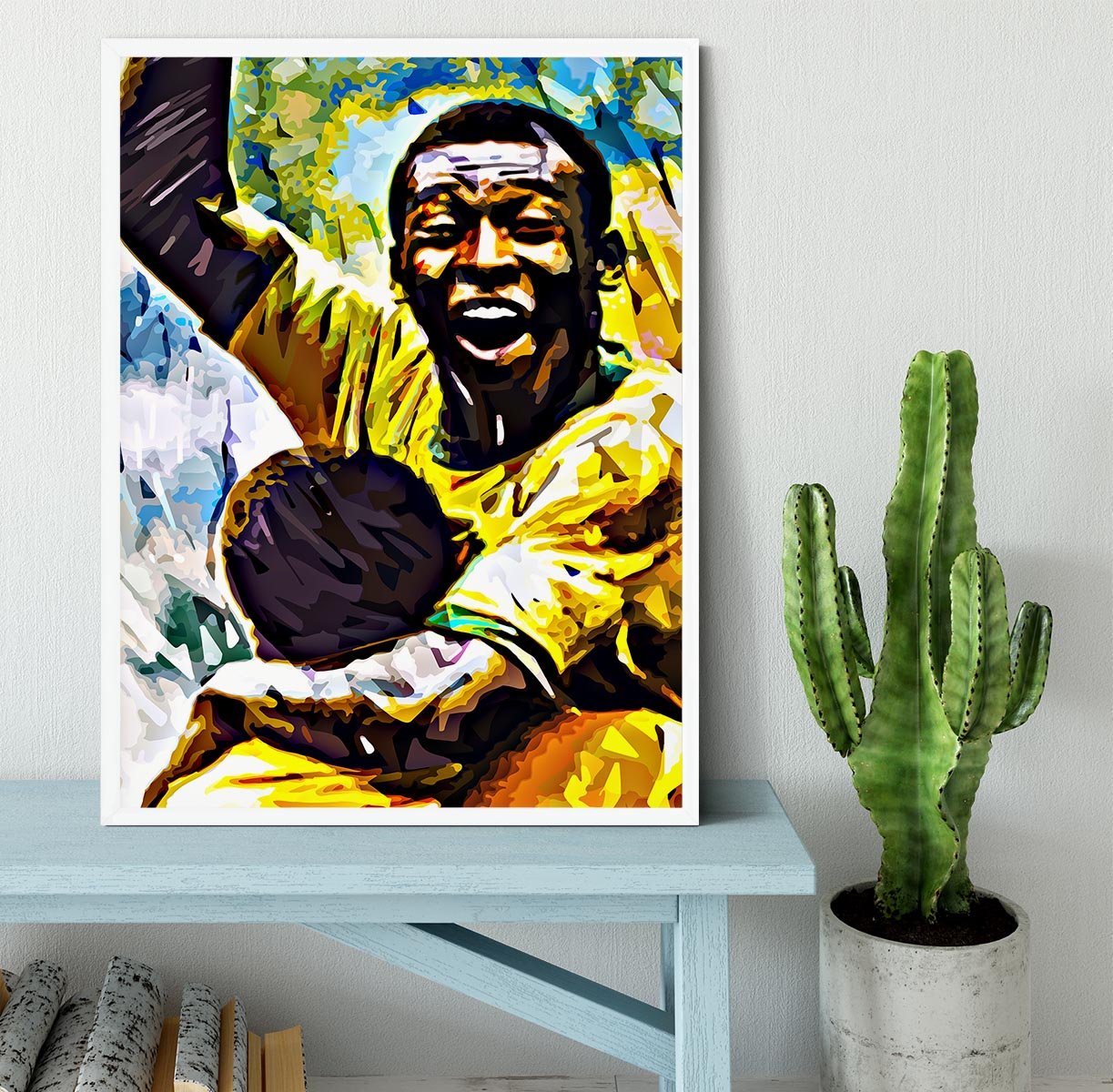 Pele Pop Art Framed Print - Canvas Art Rocks -6