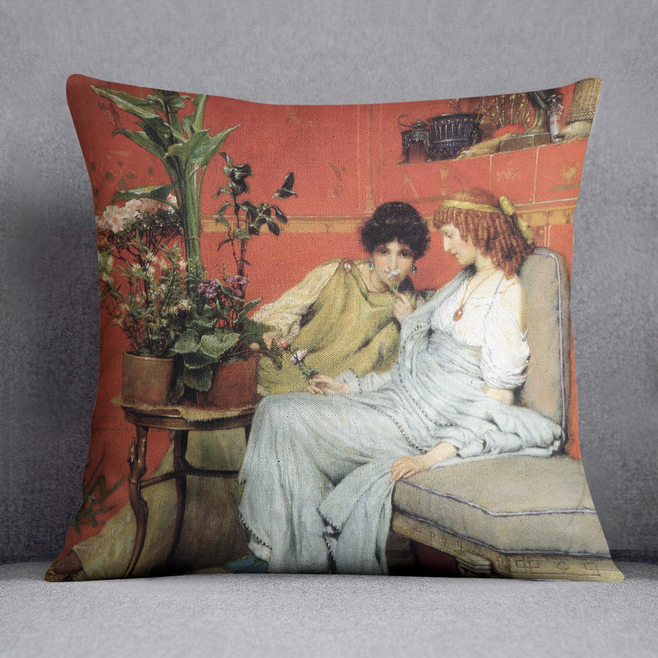 Penetralia by Alma Tadema Cushion - Canvas Art Rocks - 1