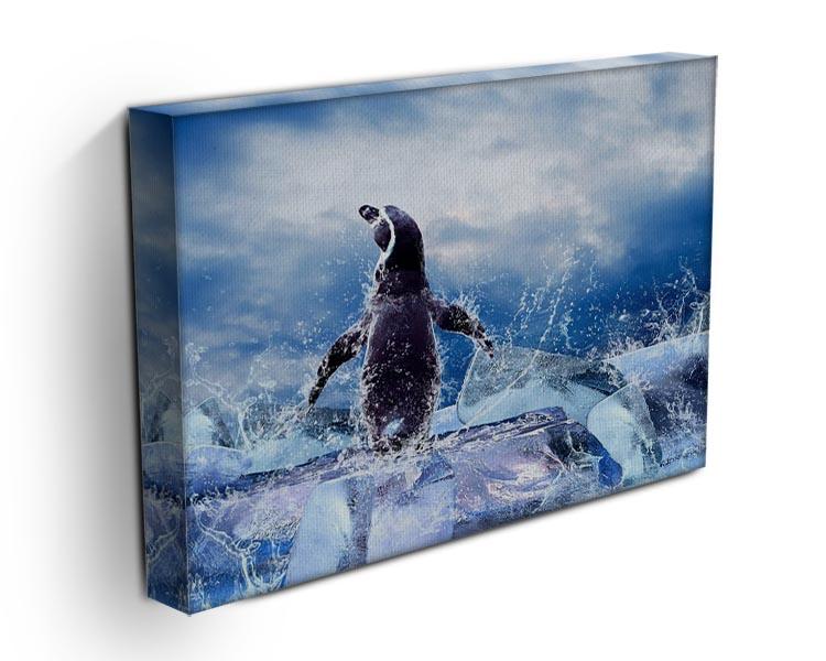 Penguin on the Ice in water drops Canvas Print or Poster - Canvas Art Rocks - 3