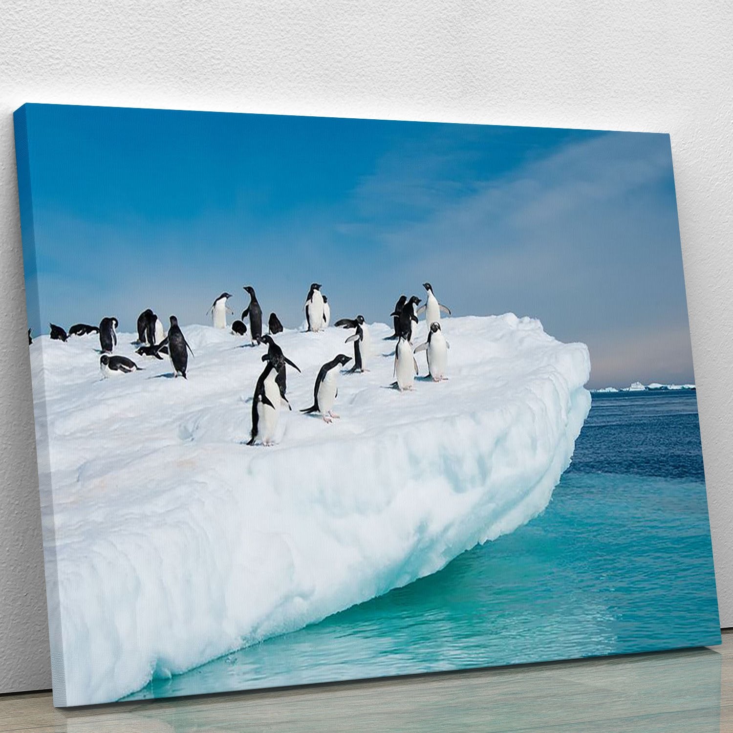Penguins on Iceberg Canvas Print or Poster