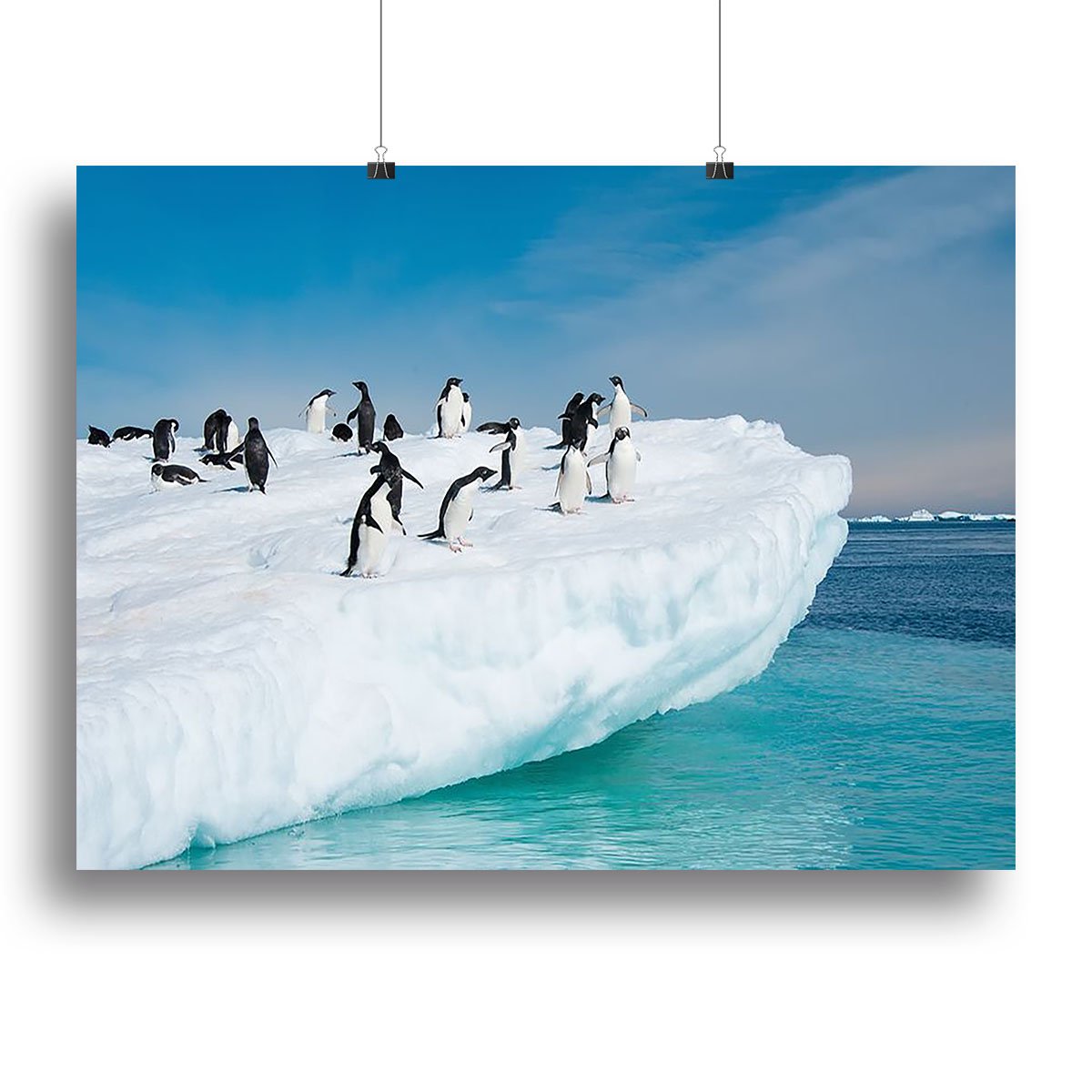 Penguins on Iceberg Canvas Print or Poster