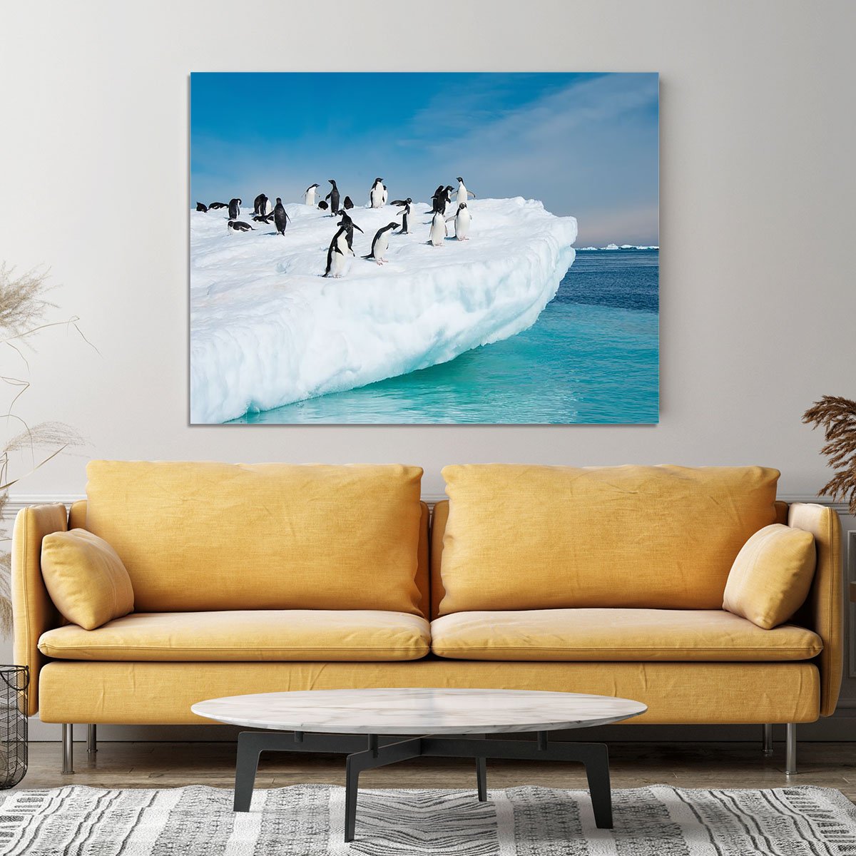 Penguins on Iceberg Canvas Print or Poster