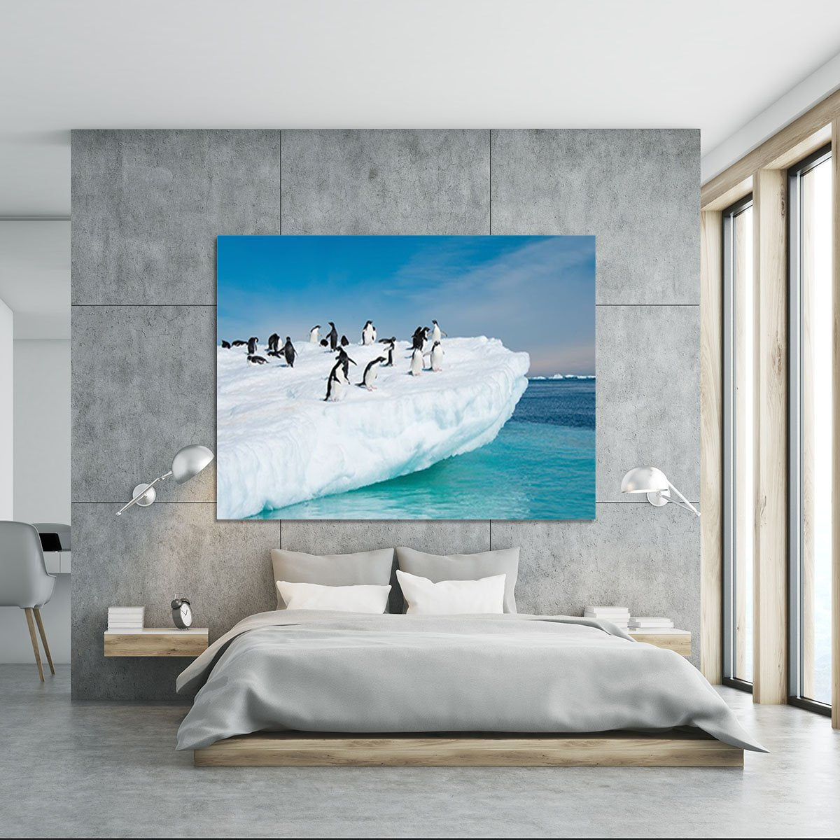 Penguins on Iceberg Canvas Print or Poster