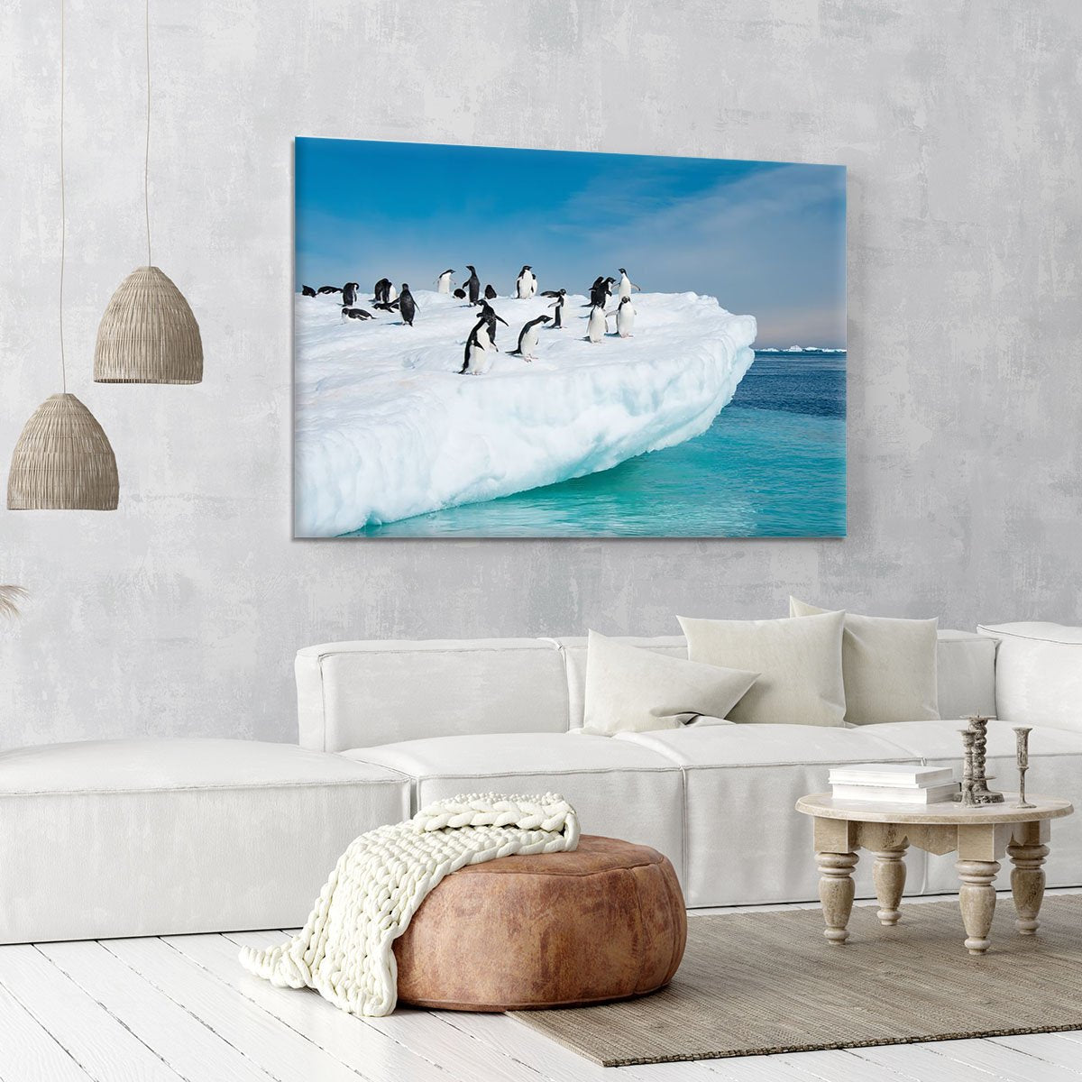 Penguins on Iceberg Canvas Print or Poster