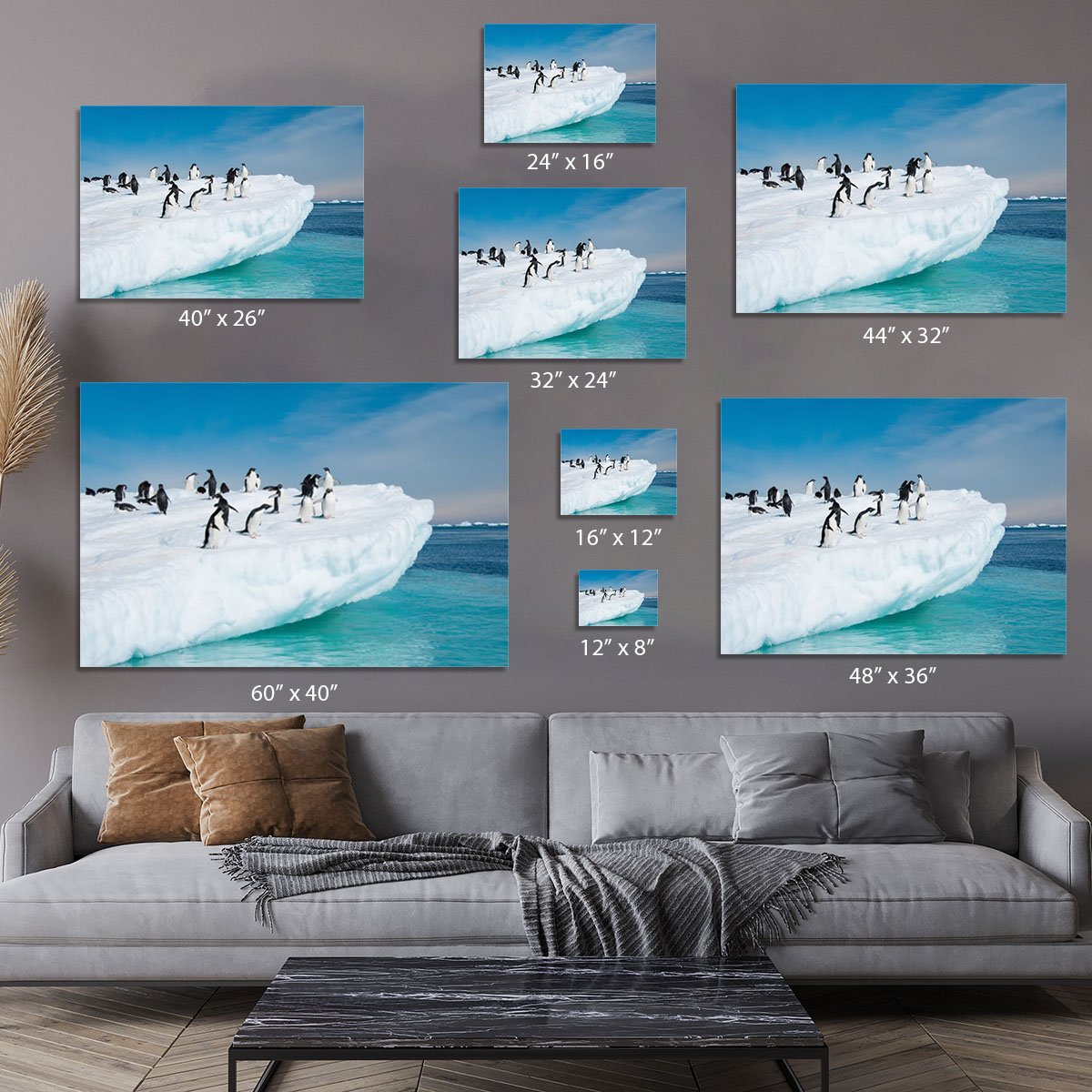 Penguins on Iceberg Canvas Print or Poster