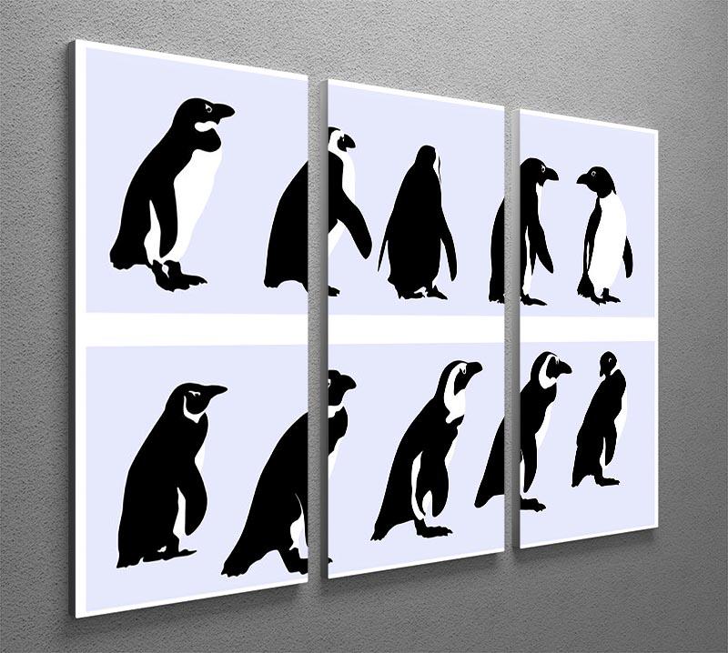 Penguins vector 3 Split Panel Canvas Print - Canvas Art Rocks - 2