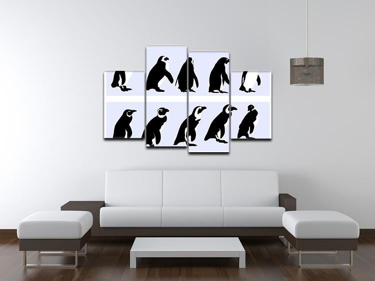 Penguins vector 4 Split Panel Canvas - Canvas Art Rocks - 3