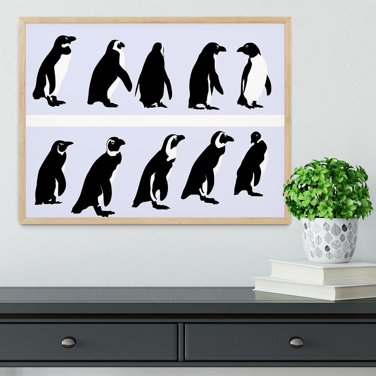 Penguins vector Framed Print - Canvas Art Rocks - 4