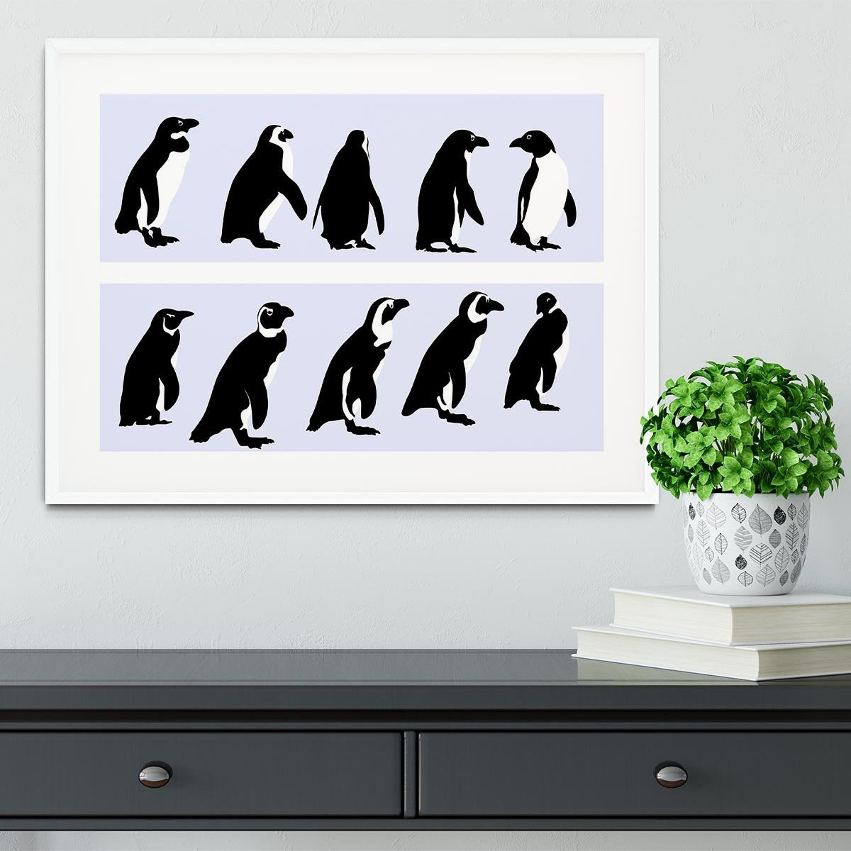 Penguins vector Framed Print - Canvas Art Rocks - 5