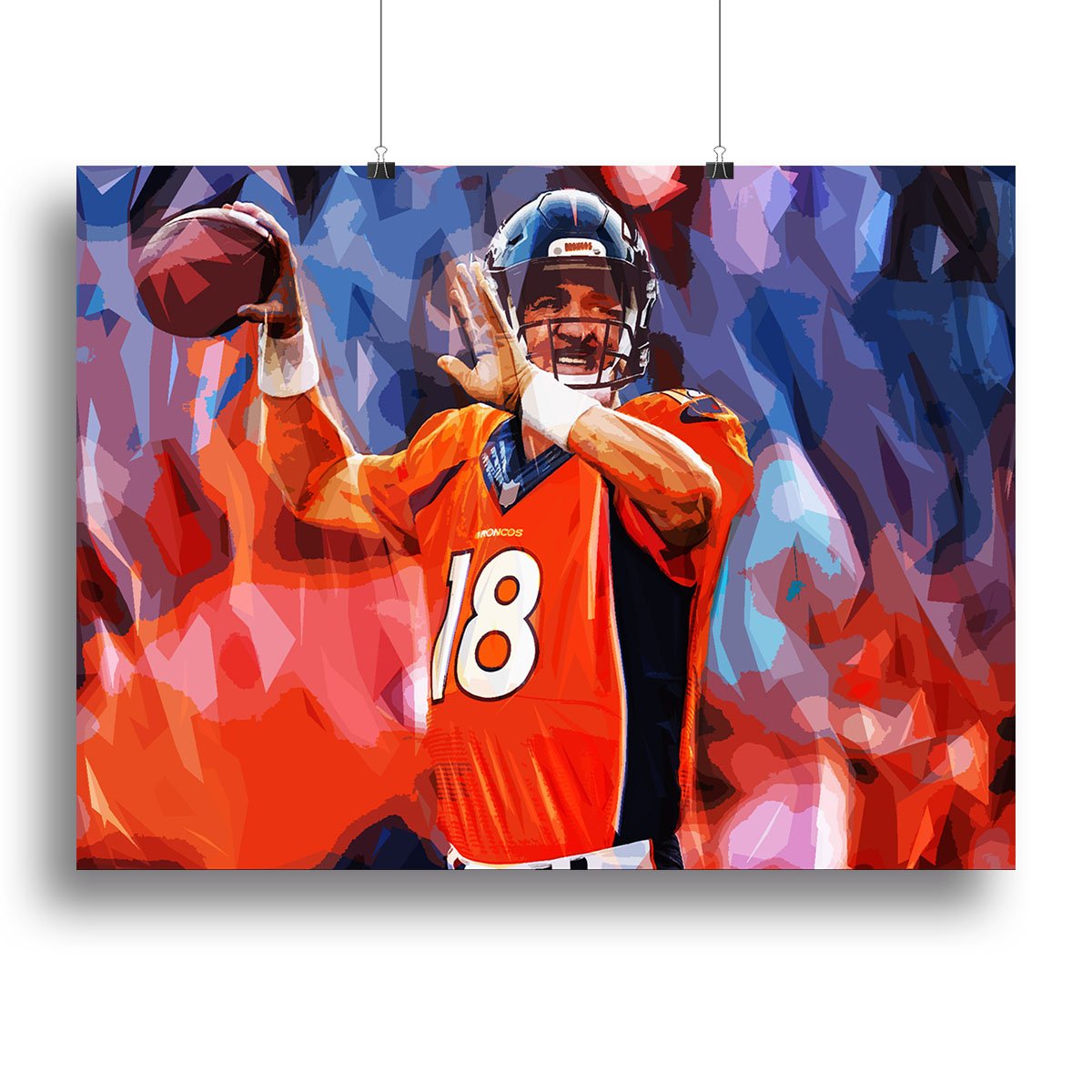 Peyton Manning Denver Broncos Canvas Print or Poster