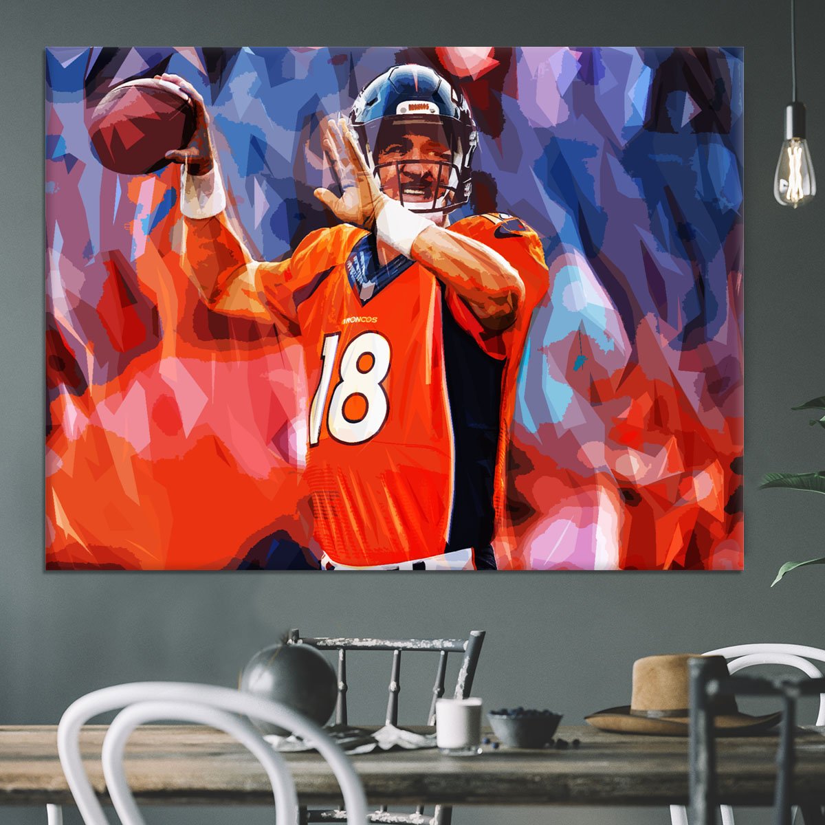 Peyton Manning Denver Broncos Canvas Print or Poster