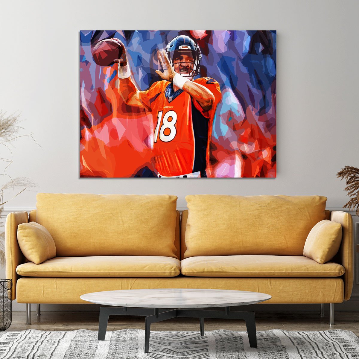Peyton Manning Denver Broncos Canvas Print or Poster
