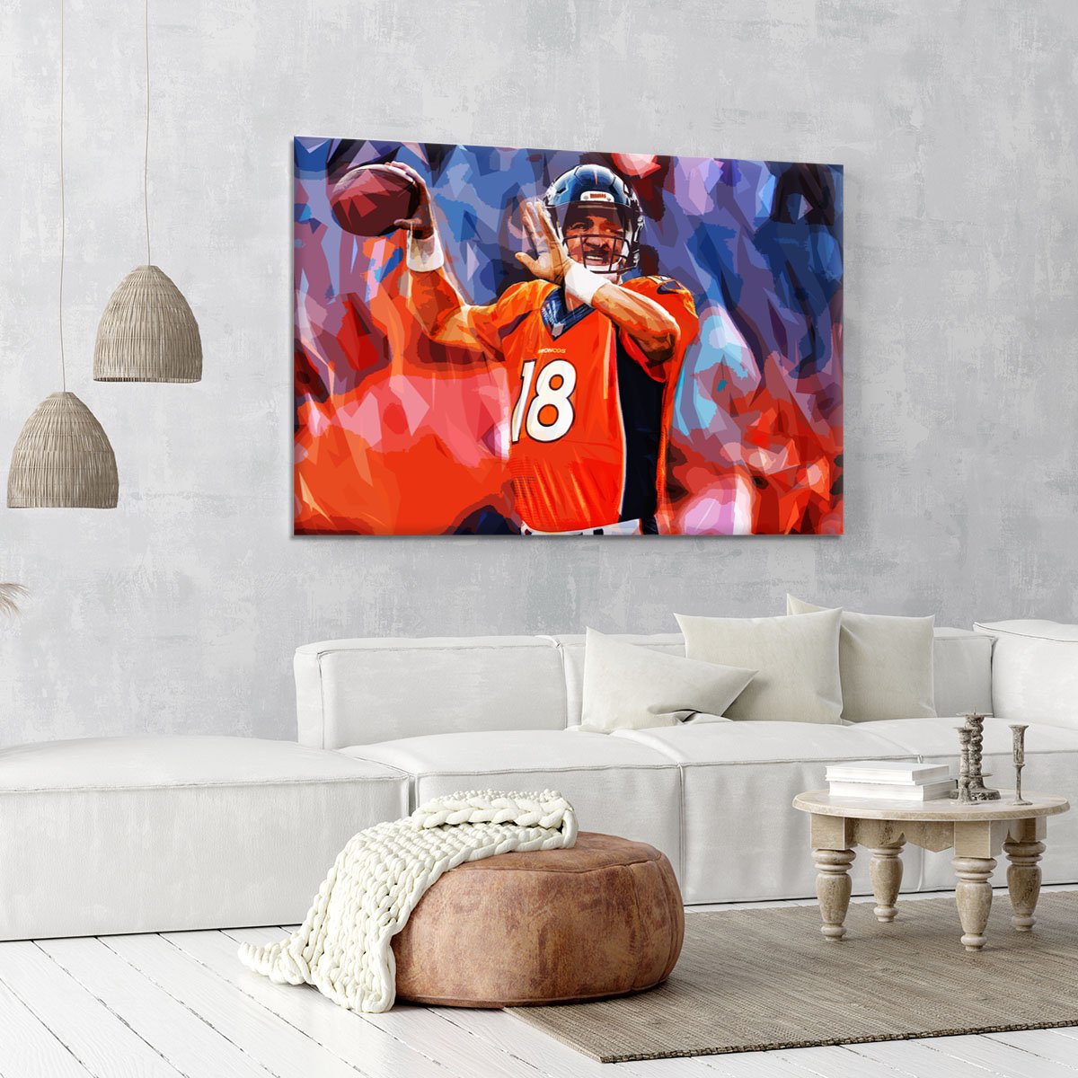 Peyton Manning Denver Broncos Canvas Print or Poster