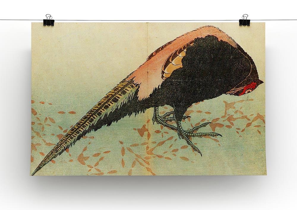 Pheasant on the snow by Hokusai Canvas Print or Poster - Canvas Art Rocks - 2