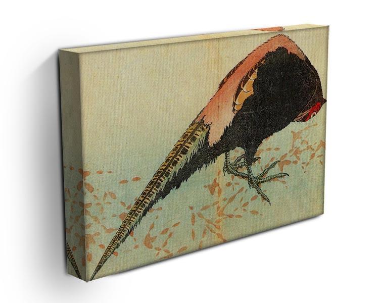 Pheasant on the snow by Hokusai Canvas Print or Poster - Canvas Art Rocks - 3
