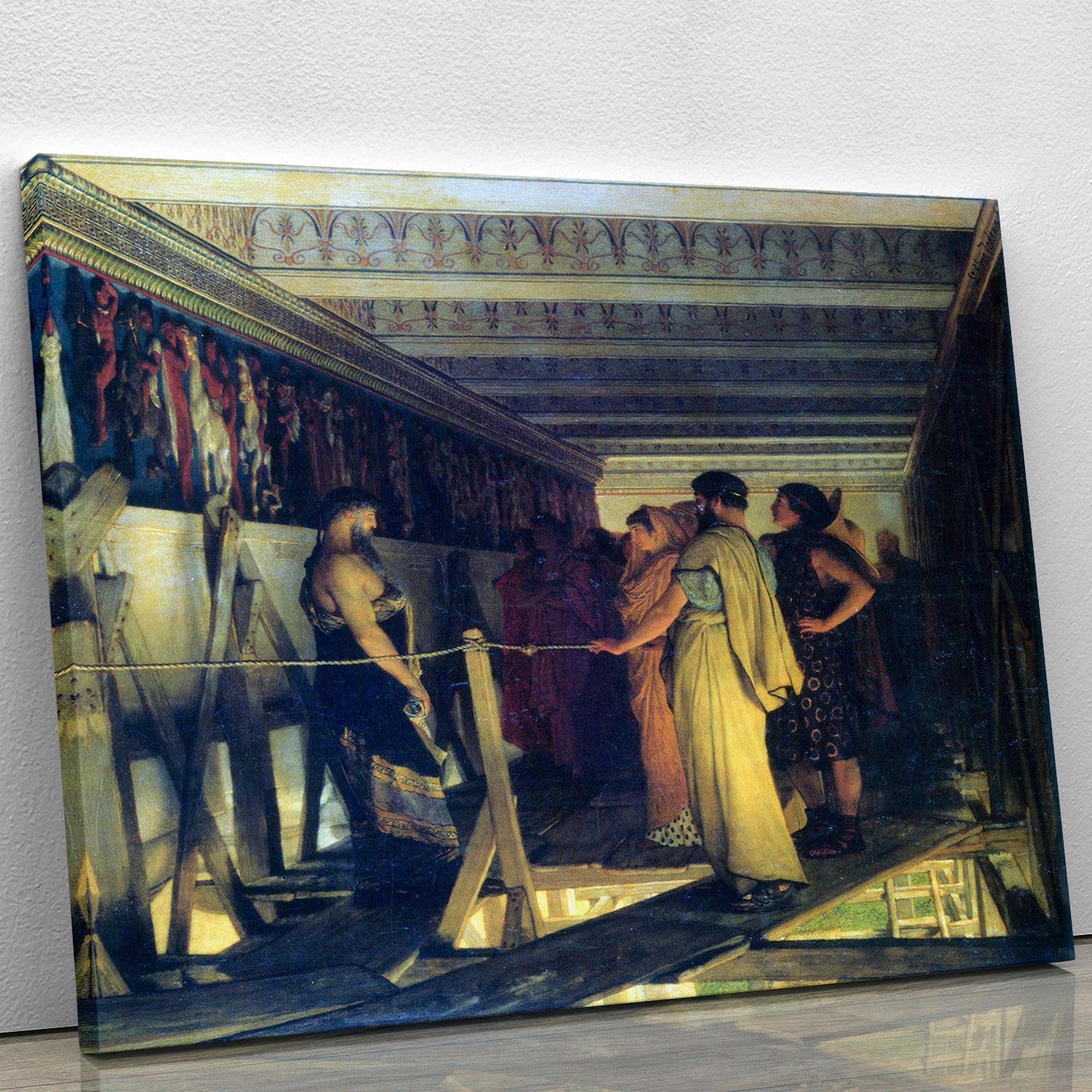 Phidias shows his friends from the Parthenon frieze detail by Alma Tadema Canvas Print or Poster