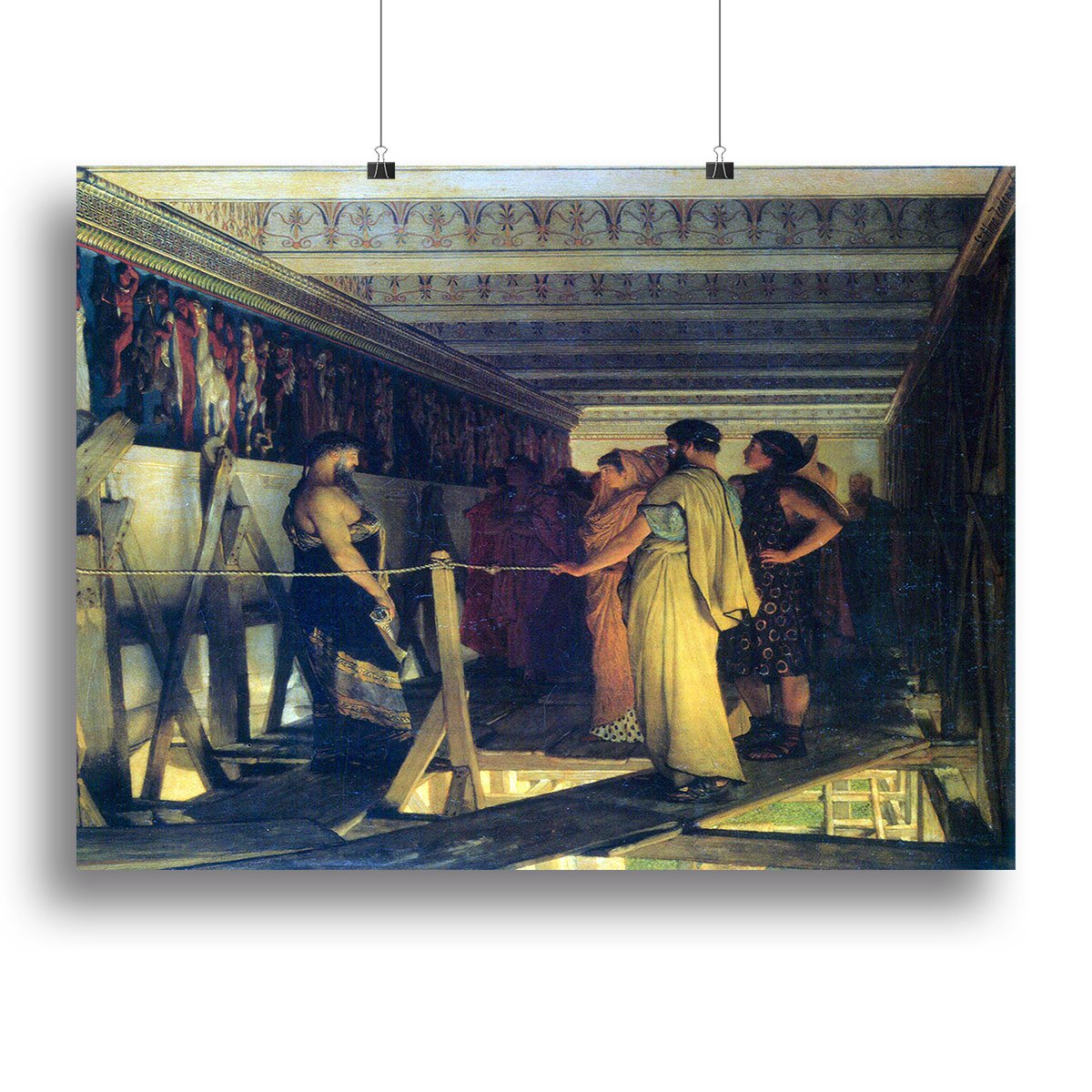 Phidias shows his friends from the Parthenon frieze detail by Alma Tadema Canvas Print or Poster
