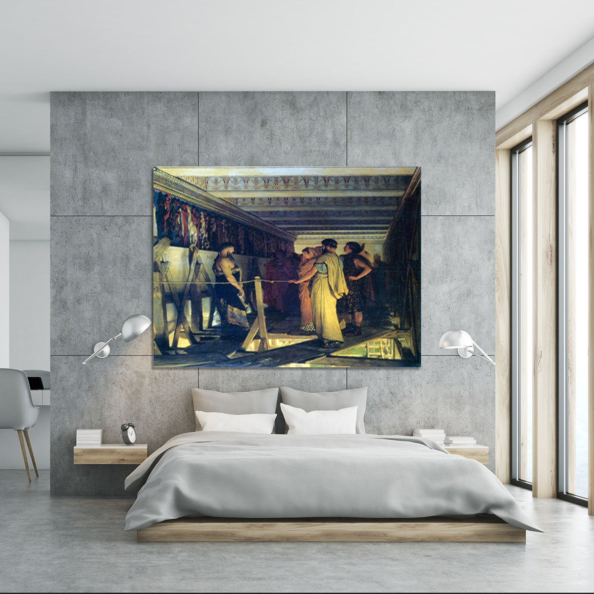 Phidias shows his friends from the Parthenon frieze detail by Alma Tadema Canvas Print or Poster
