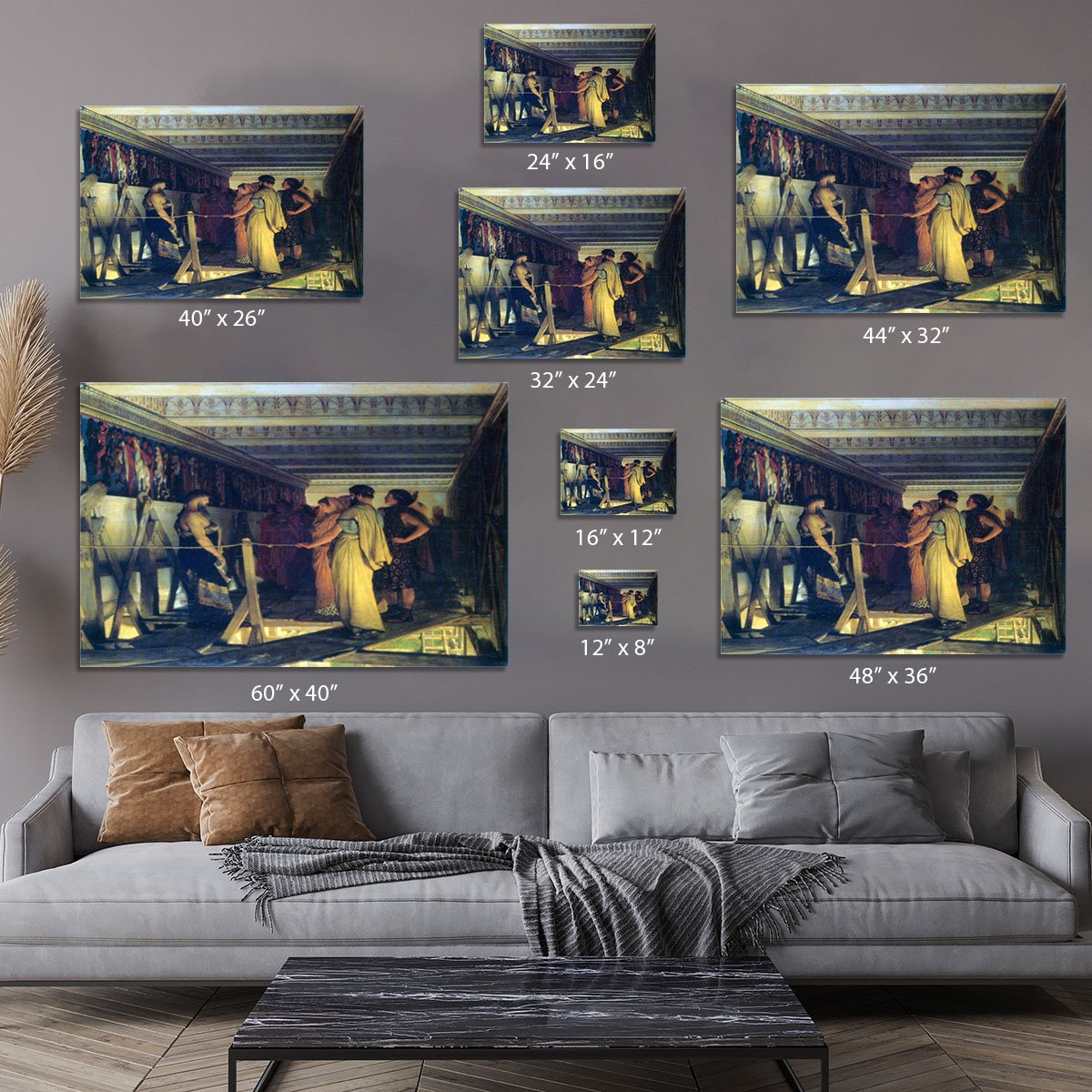 Phidias shows his friends from the Parthenon frieze detail by Alma Tadema Canvas Print or Poster