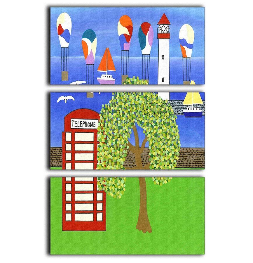 Phone box in the summer by Gordon Barker 3 Split Panel Canvas Print - Canvas Art Rocks - 1