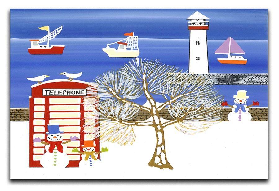 Phone box in winter by Gordon Barker Canvas Print or Poster - Canvas Art Rocks - 1