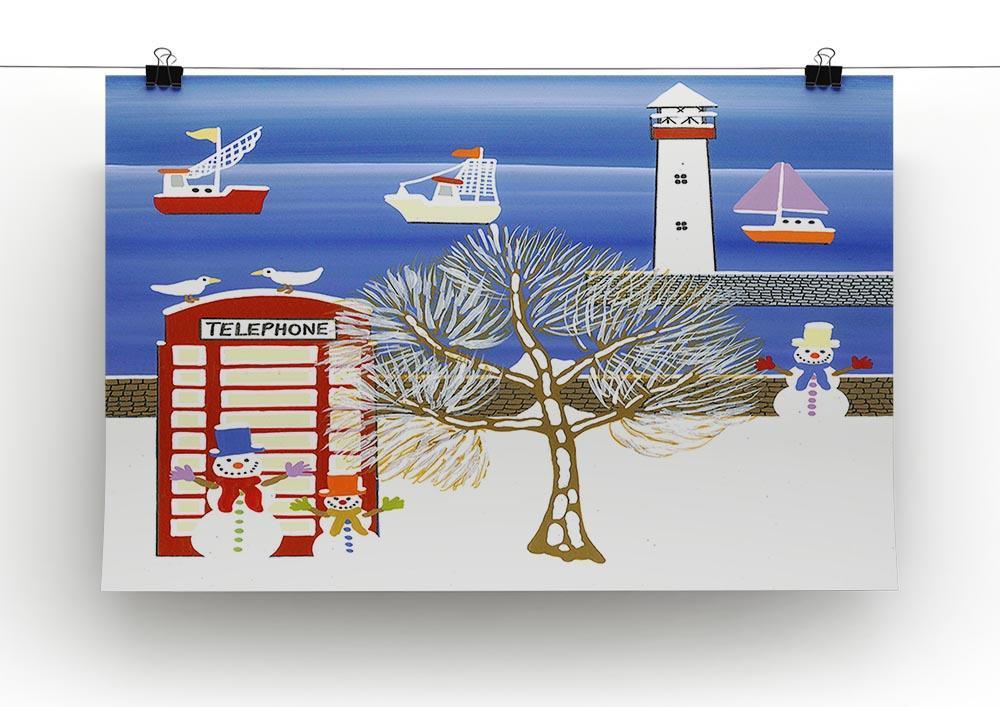 Phone box in winter by Gordon Barker Canvas Print or Poster - Canvas Art Rocks - 2