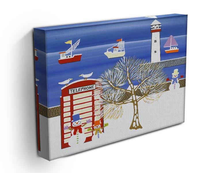 Phone box in winter by Gordon Barker Canvas Print or Poster - Canvas Art Rocks - 3