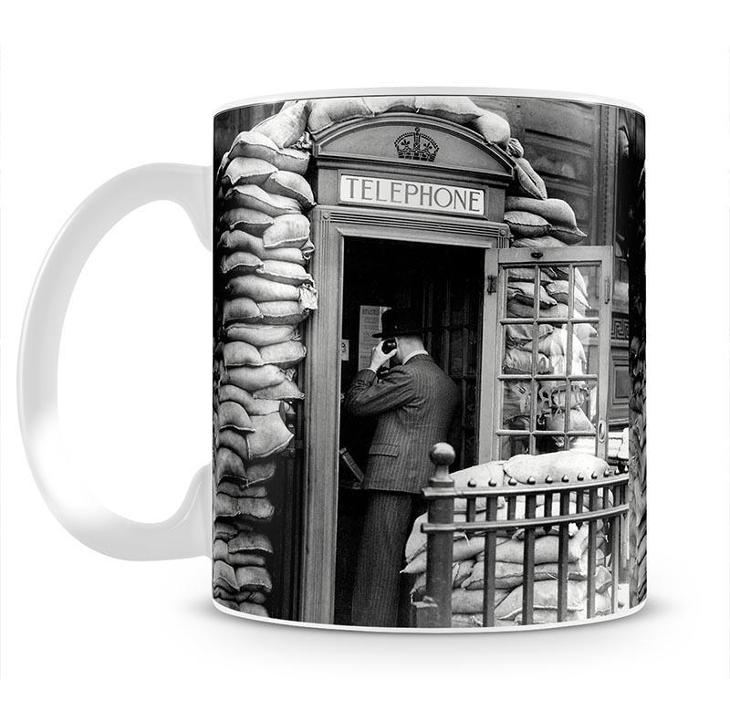 Phone box with sandbags Mug - Canvas Art Rocks - 2