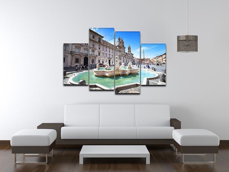 Piazza Navona 4 Split Panel Canvas  - Canvas Art Rocks - 3