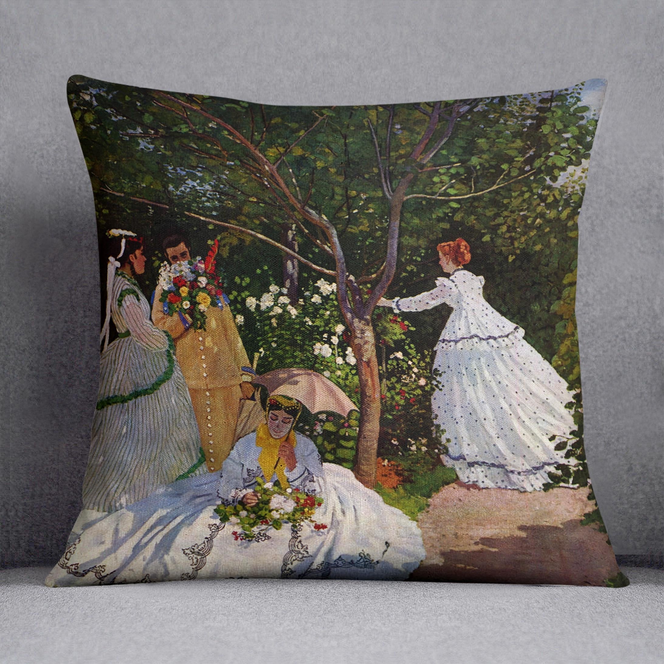 Picnic by Monet Throw Pillow