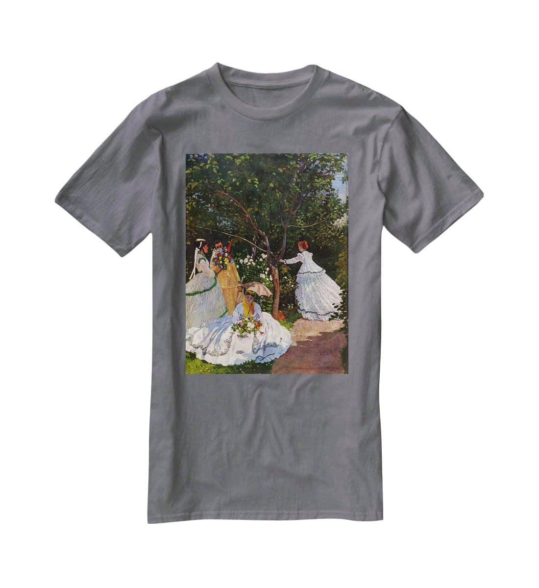 Picnic by Monet T-Shirt - Canvas Art Rocks - 3