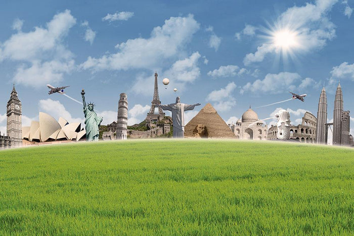 Picture of different landmarks Wall Mural Wallpaper
