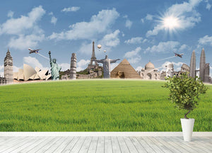 Picture of different landmarks Wall Mural Wallpaper - Canvas Art Rocks - 4