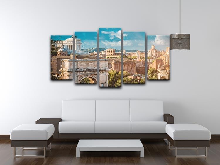 Picturesque View of the Roman Forum 5 Split Panel Canvas  - Canvas Art Rocks - 3