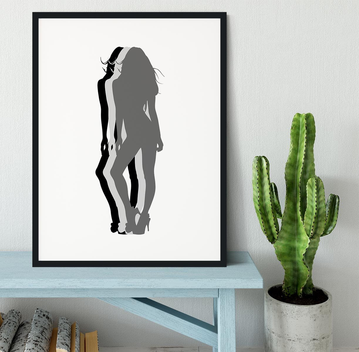 Pin-Up Silhouette Framed Print - Canvas Art Rocks - 1