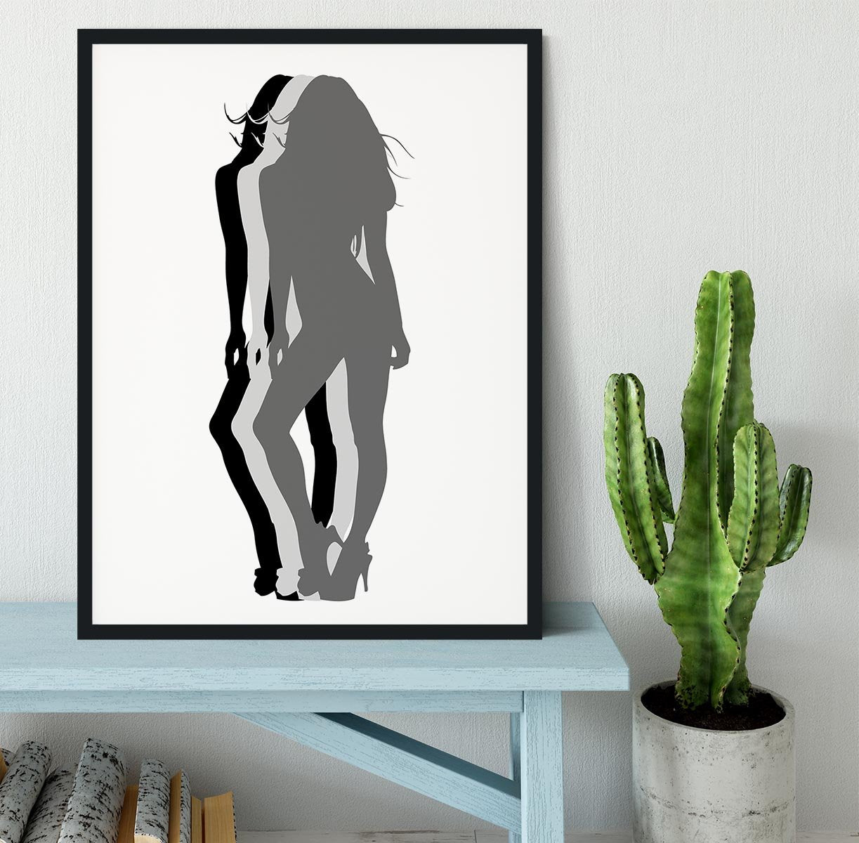 Pin-Up Silhouette Framed Print - Canvas Art Rocks - 2