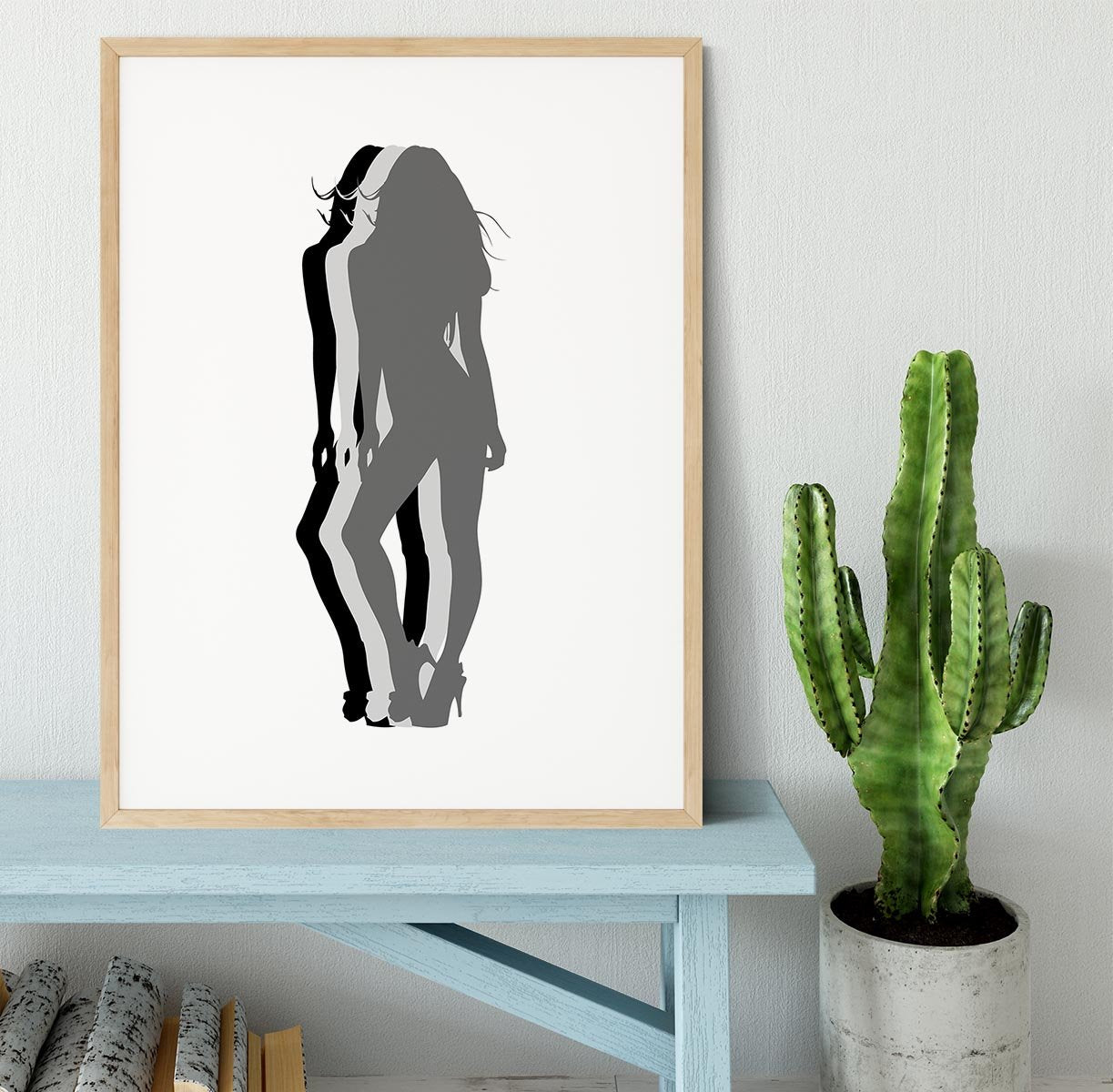 Pin-Up Silhouette Framed Print - Canvas Art Rocks - 3