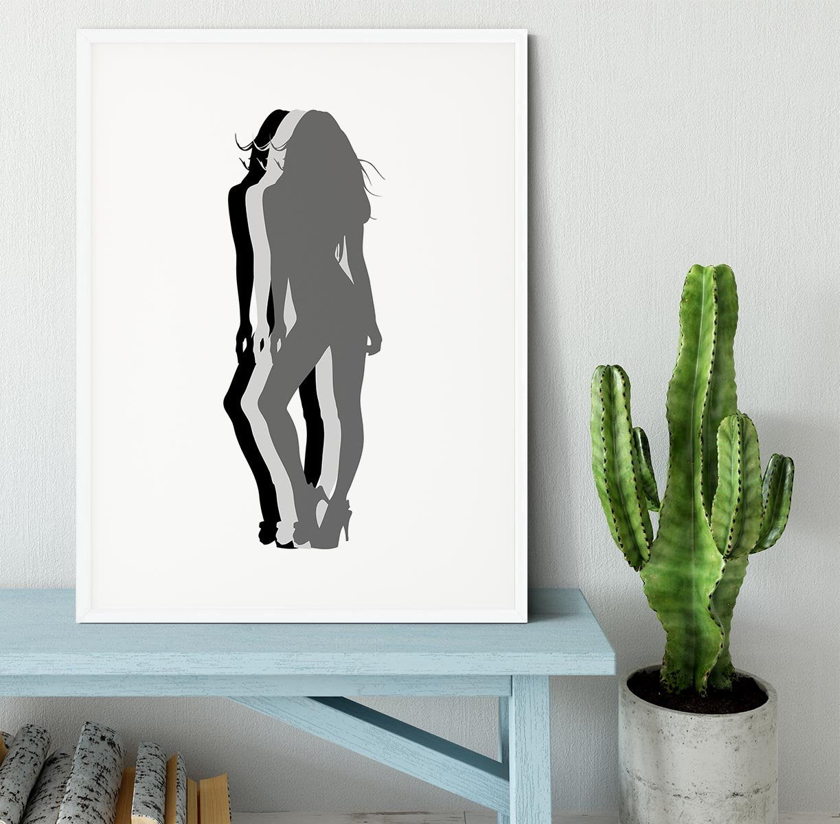 Pin-Up Silhouette Framed Print - Canvas Art Rocks - 5