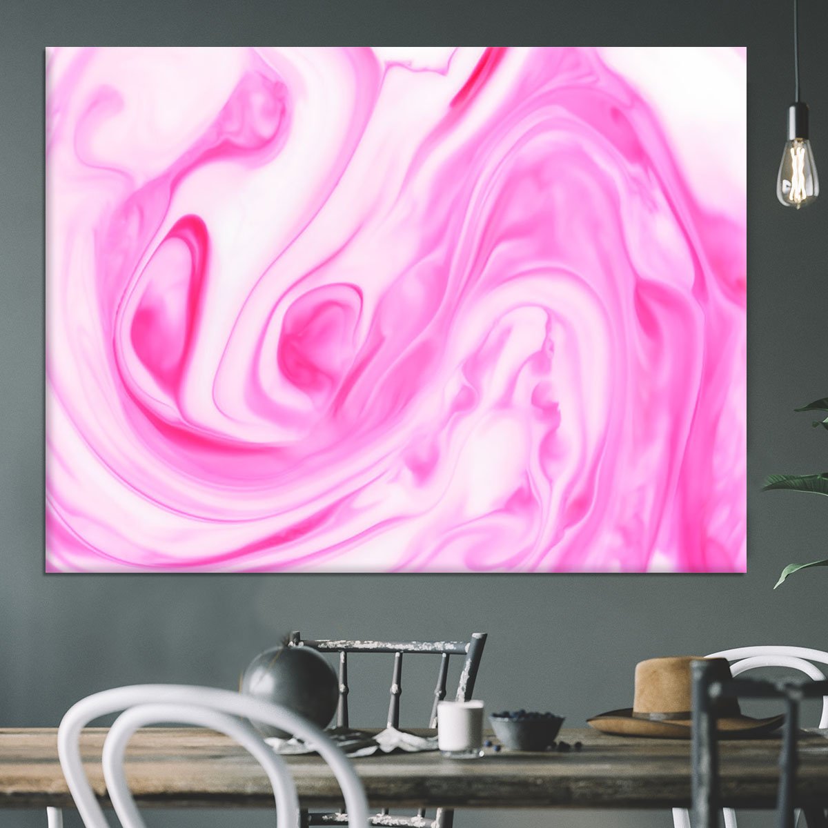 Pink Abstract Swirl Canvas Print or Poster