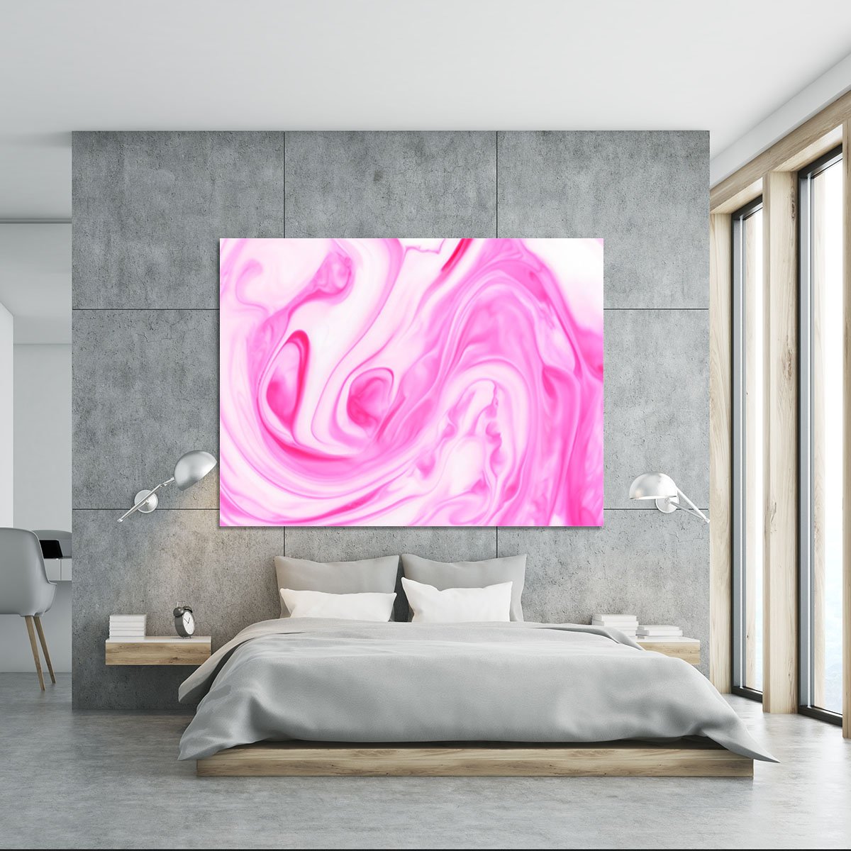 Pink Abstract Swirl Canvas Print or Poster
