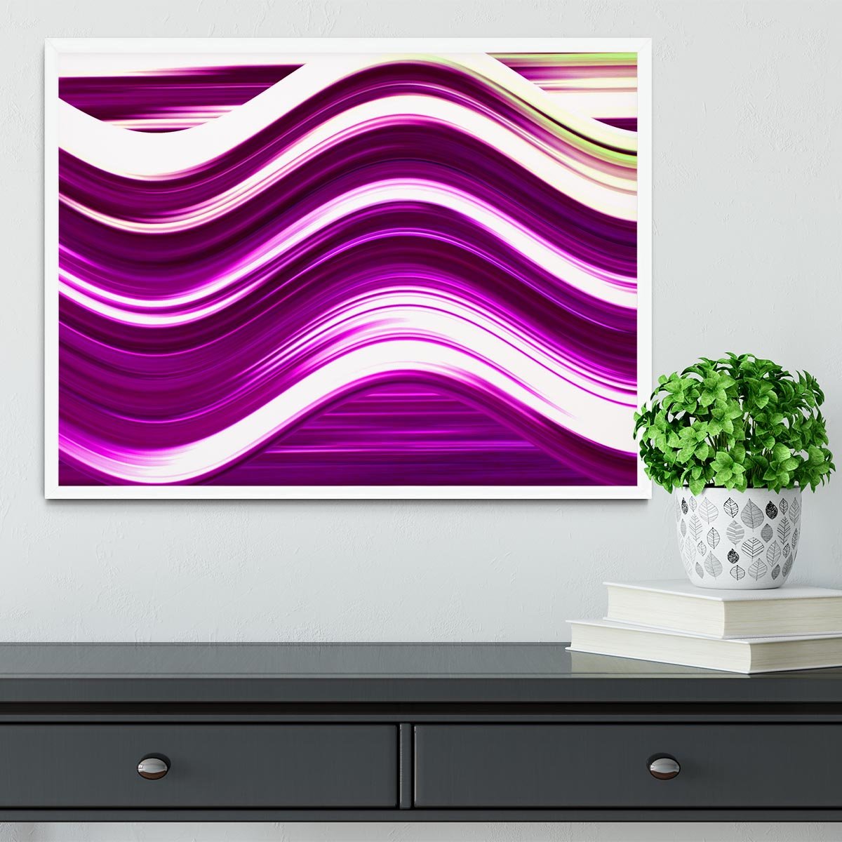 Pink Wave Framed Print - Canvas Art Rocks -6