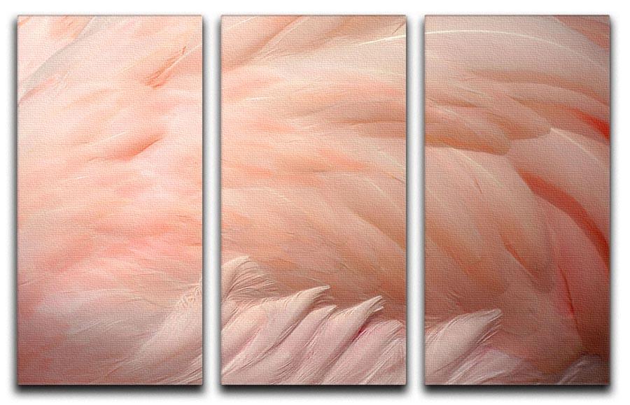 Pink flamingo feathers 3 Split Panel Canvas Print - Canvas Art Rocks - 1