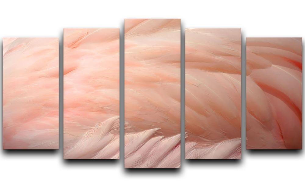 Pink flamingo feathers 5 Split Panel Canvas - Canvas Art Rocks - 1