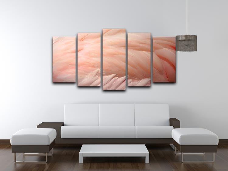 Pink flamingo feathers 5 Split Panel Canvas - Canvas Art Rocks - 3