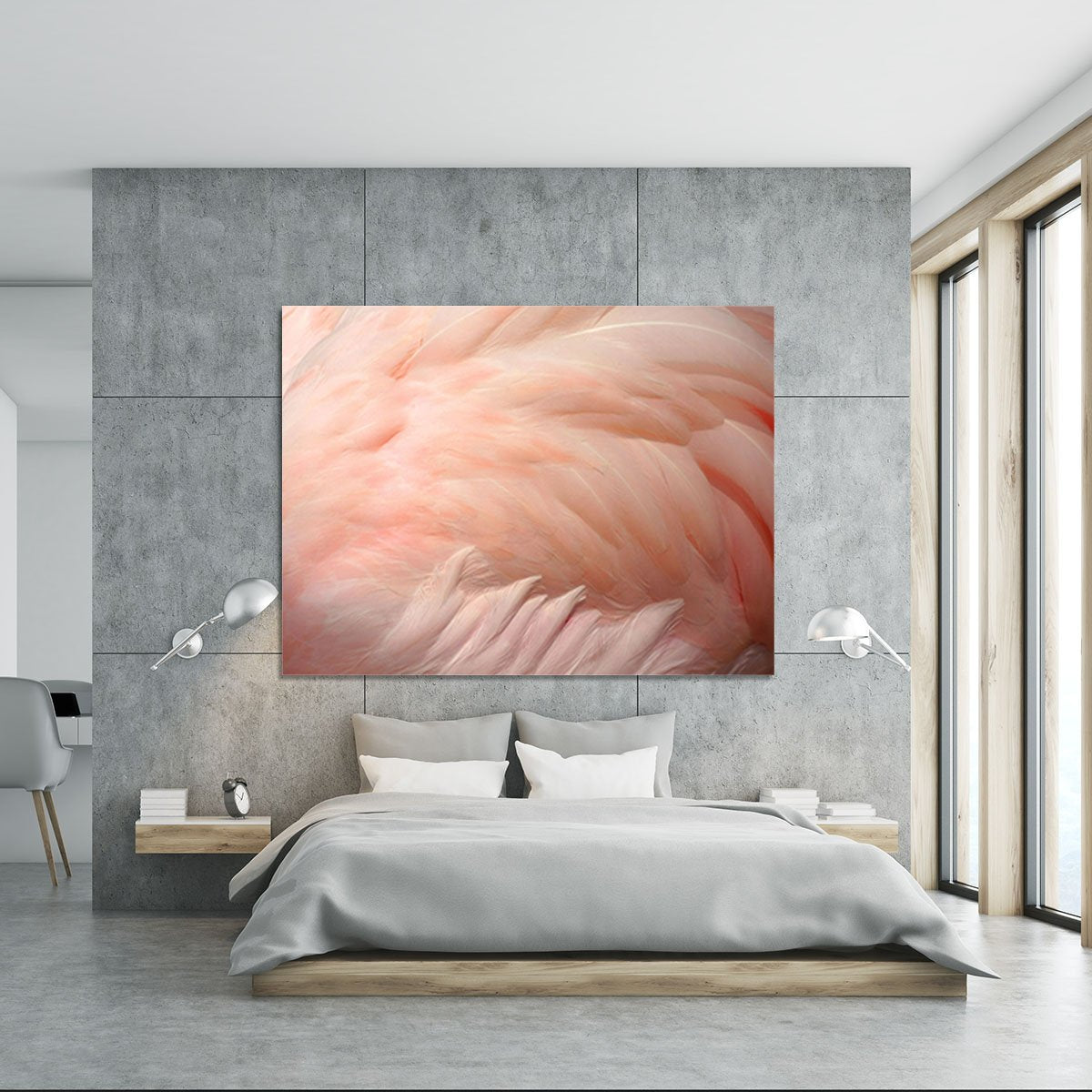 Pink flamingo feathers Canvas Print or Poster