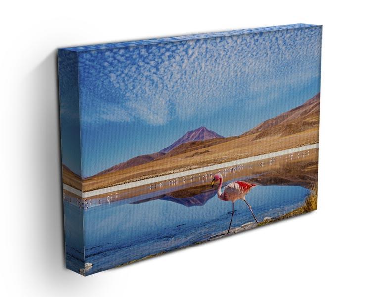 Pink flamingo walking through scene Canvas Print or Poster - Canvas Art Rocks - 3